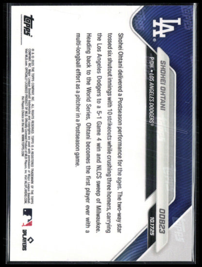 Shohei Ohtani 2025 Topps Now Road To Opening Day Bonus NLCS