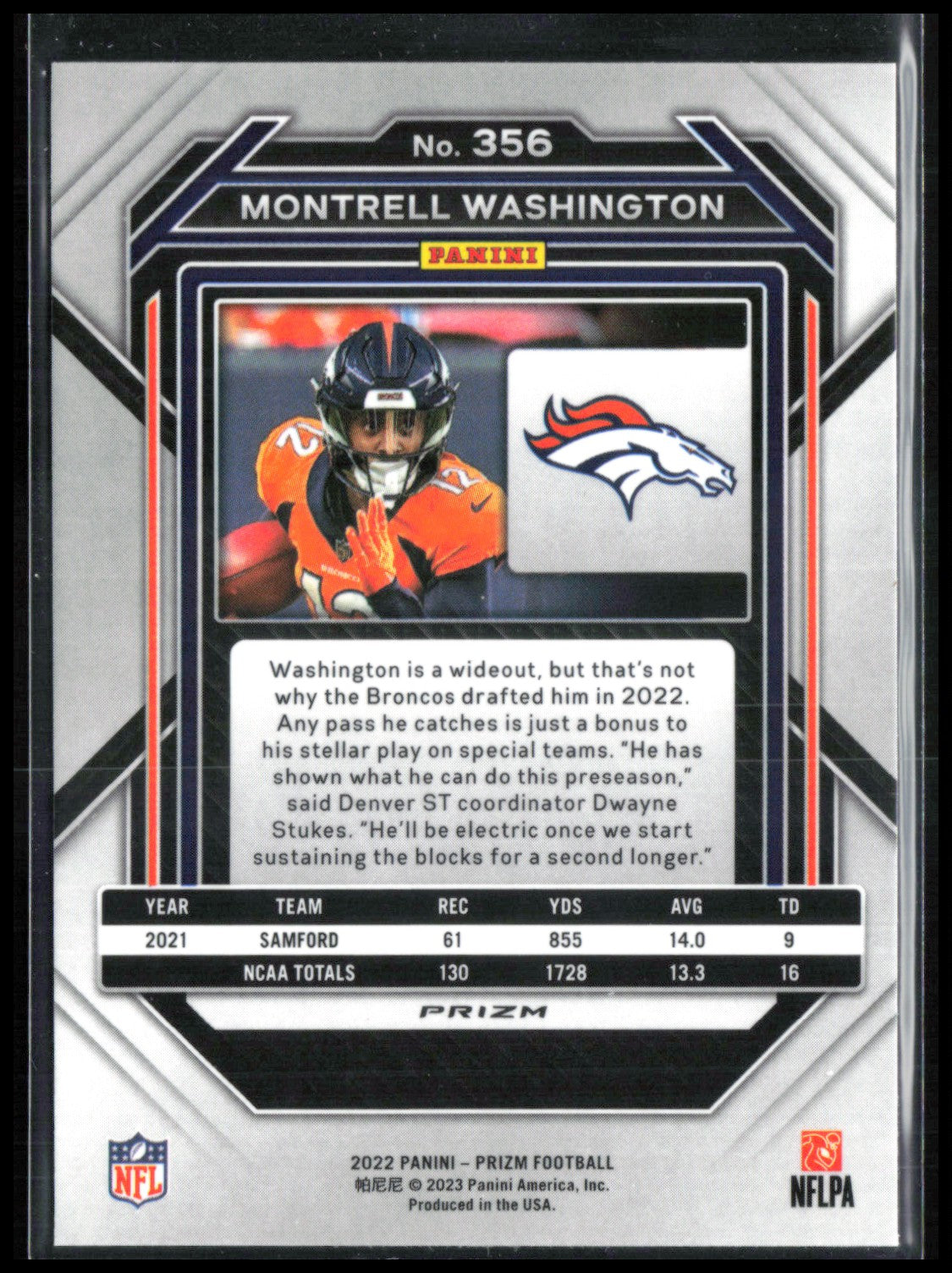 Montrell Washington RC RWB