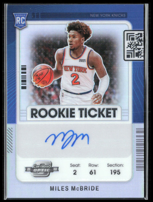 Miles McBride RC Auto Rookie Ticket Holo 2021 Contenders Optic