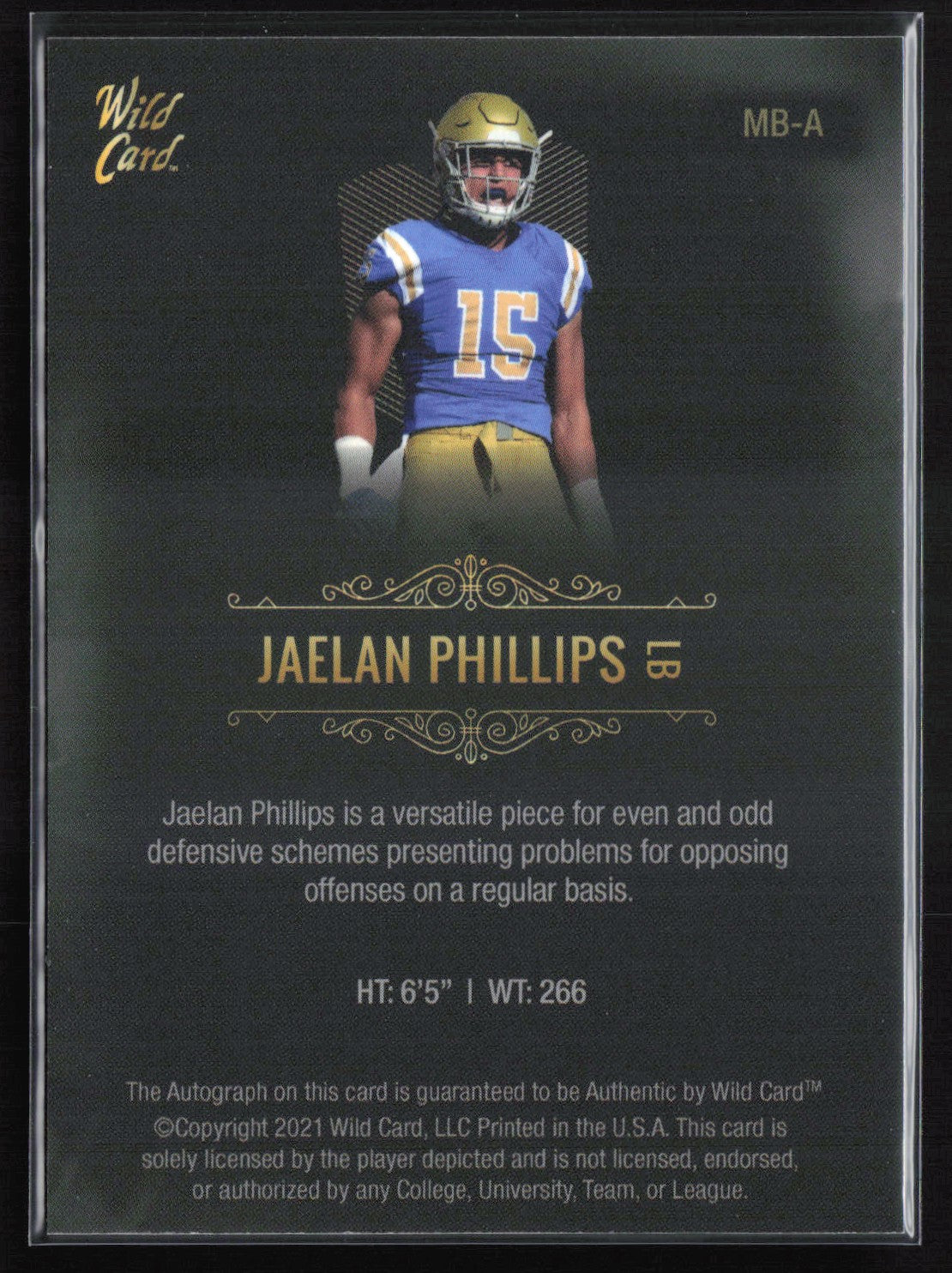 Jaelan Phillips Auto Wild Card Matte