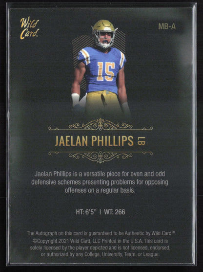 Jaelan Phillips Auto Wild Card Matte