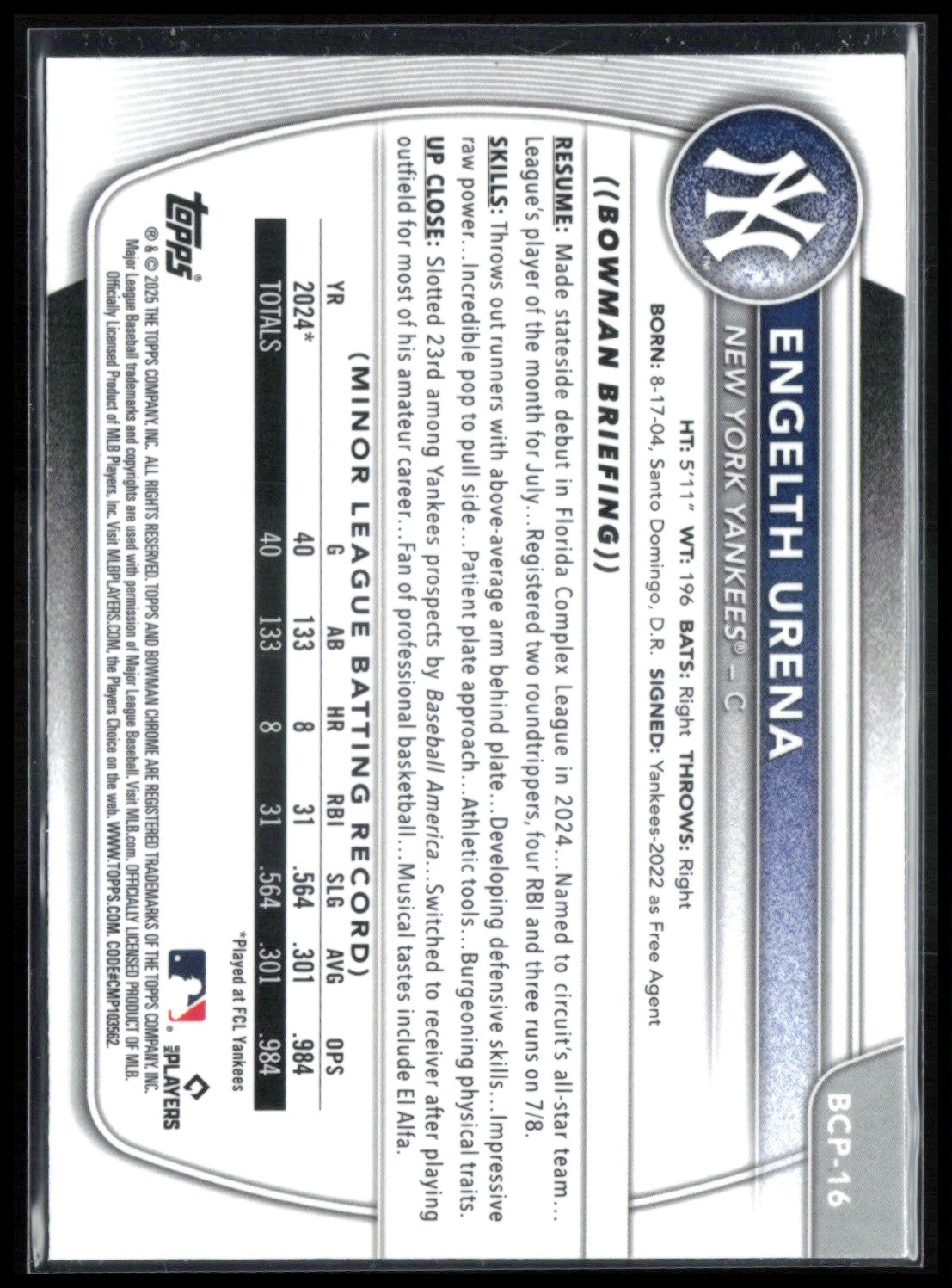 Engelth Urena 1st Bowman Mojo