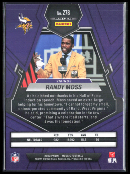 Randy Moss Red Mosaic HOF