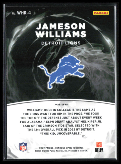 Jameson Williams RC White-Hot Rookies Holo