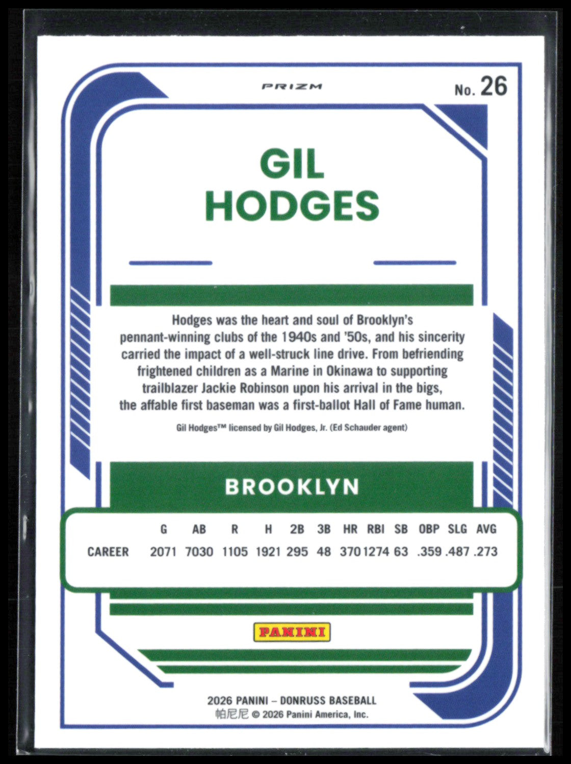 Gil Hodges Blue Velocity