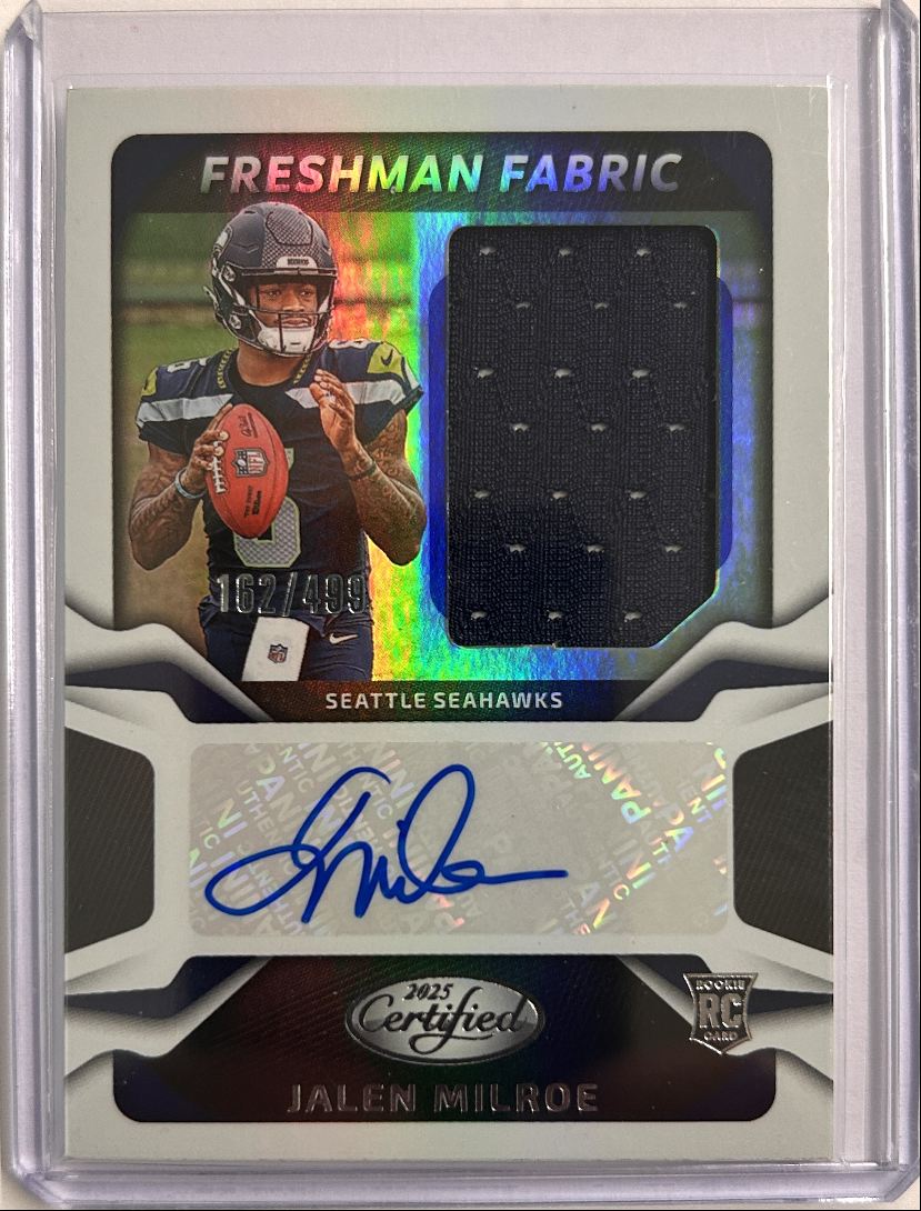 Jalen Milroe RC Patch Auto /499 Freshman Fabric