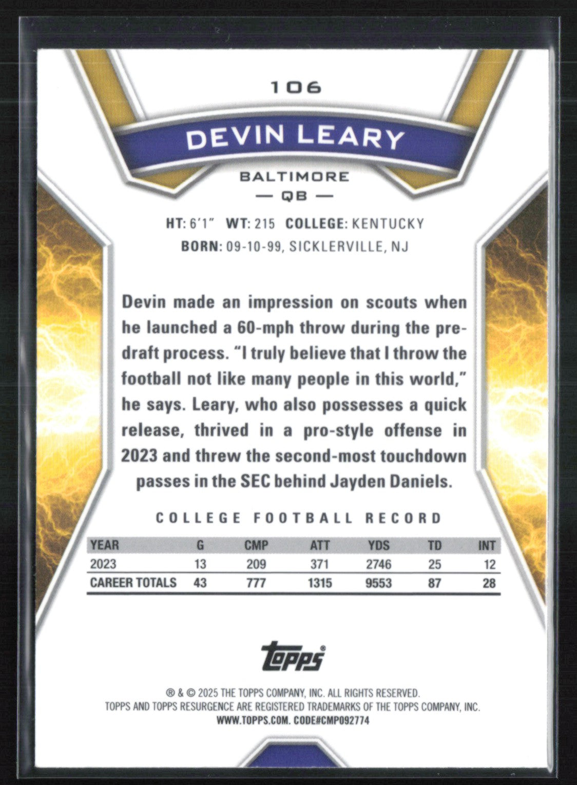 Devin Leary RC Blue Orange