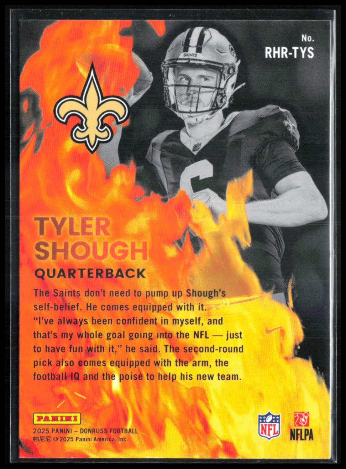 Tyler Shough RC Red Hot Rookies