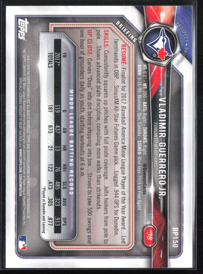 Vladimir Guerrero Jr. 2018 Bowman Prospects