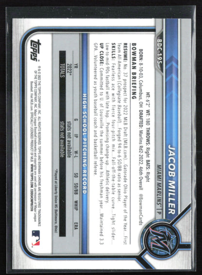 Jacob Miller 1st Bowman Sky Blue