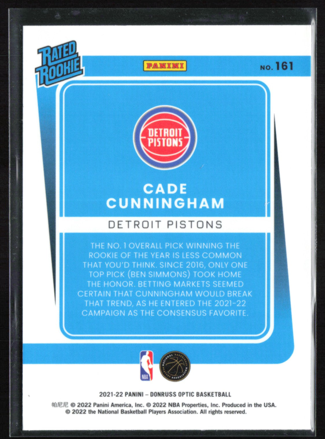 Cade Cunningham RC Optic Rated Rookie