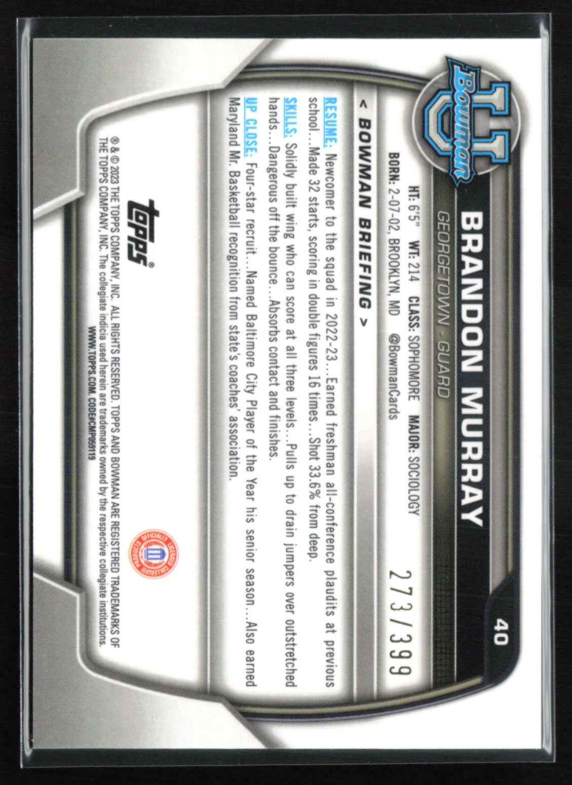 Brandon Murray 1st Bowman Purple /399