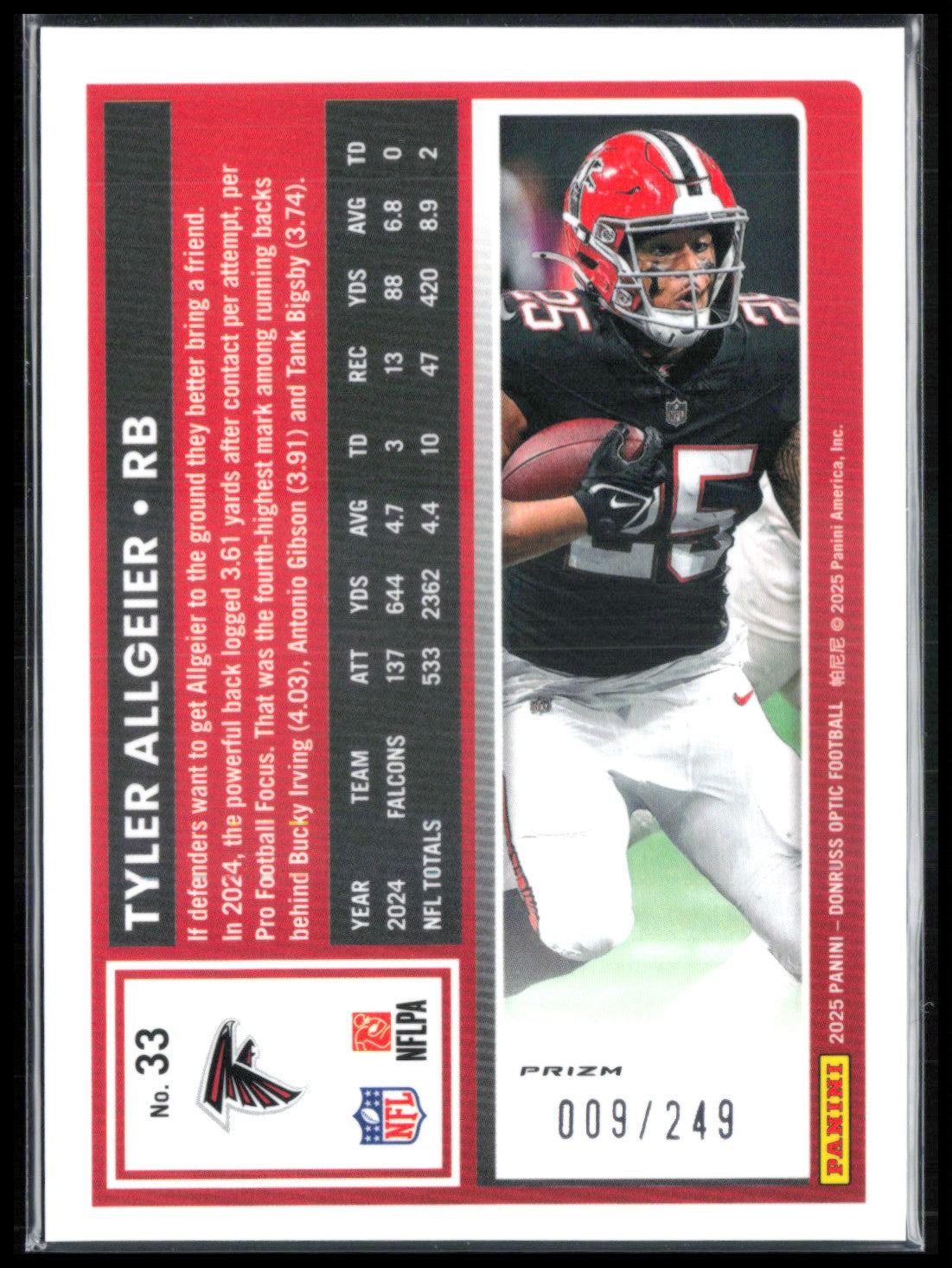 Tyler Allgeier Blue Holo /249