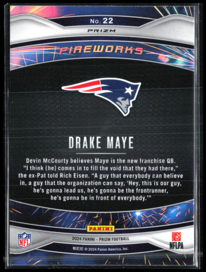Drake Maye RC Fireworks Green Wave