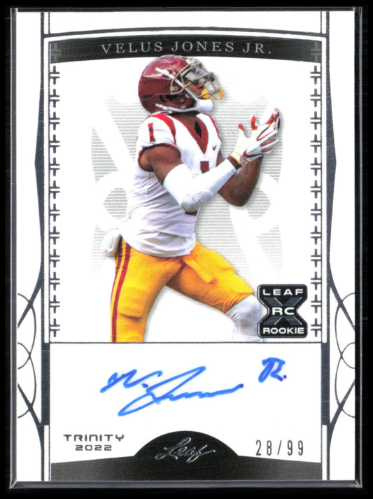 Velus Jones Jr. RC Auto /99 2022 Leaf Trinity