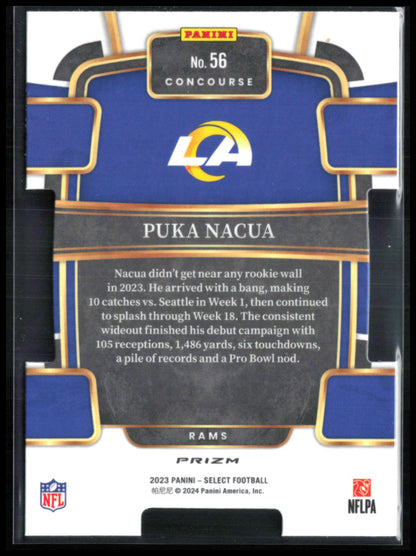 Puka Nacua RC Gold Black Die-Cut Concourse