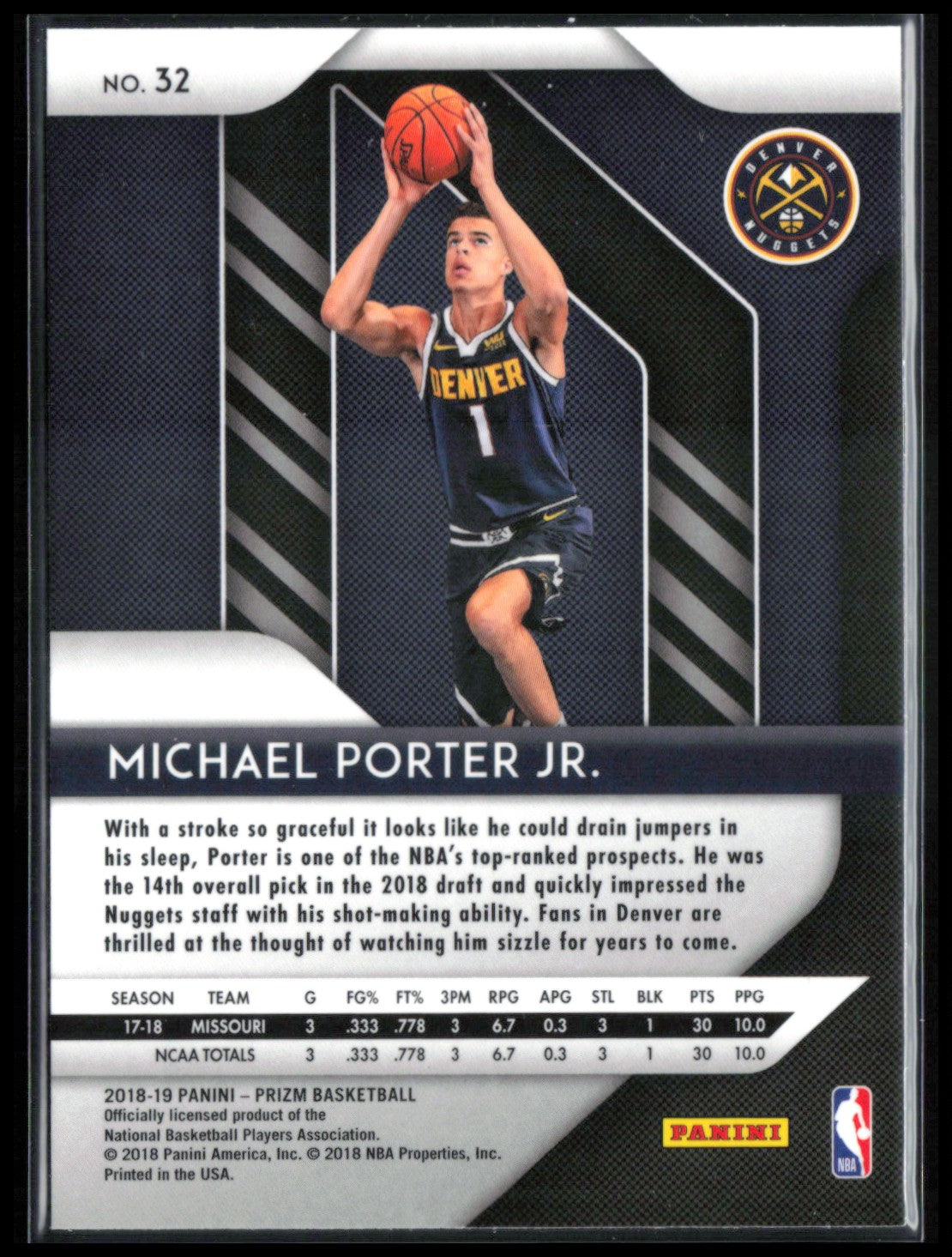 Michael Porter Jr. RC 2018 Prizm