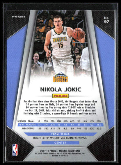 Nikola Jokic Mosaic Prizm 2017-18 Mosaic