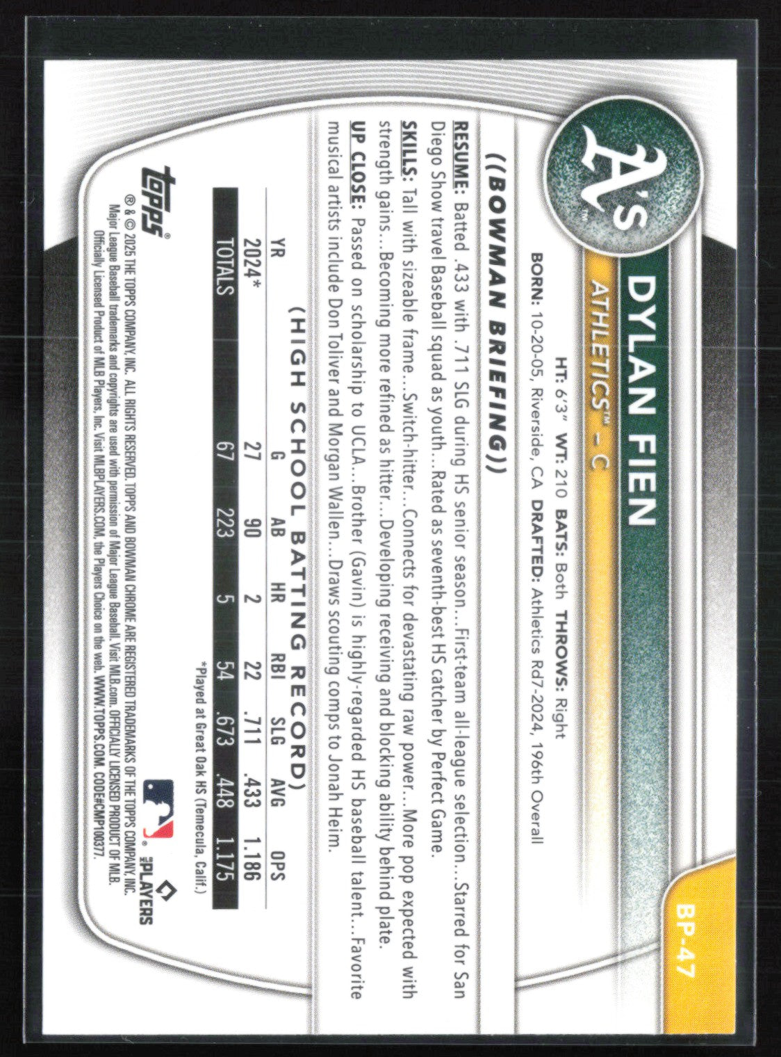 Dylan Fien 1st Bowman