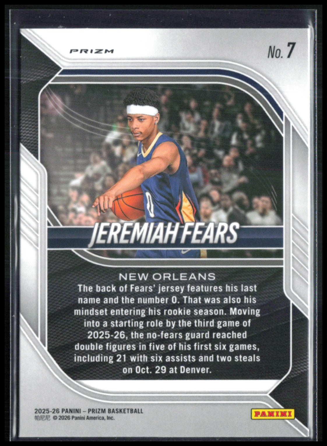 Jeremiah Fears RC Red Cracked Ice 2025-26 Prizm