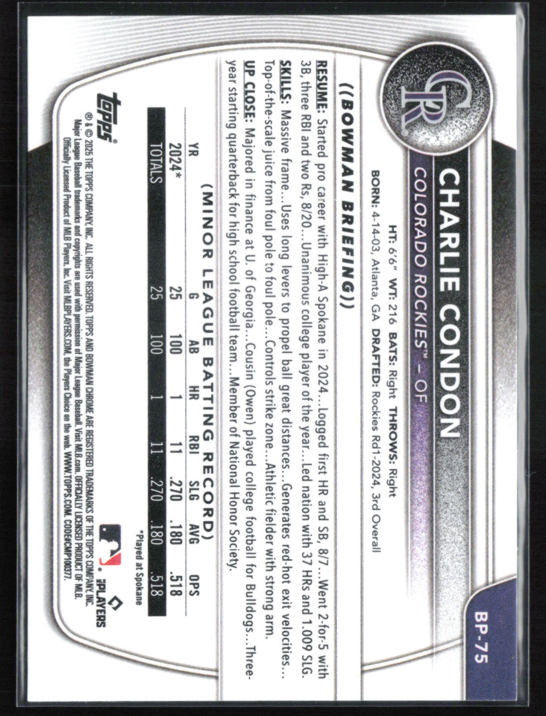 Charlie Condon 1st Bowman