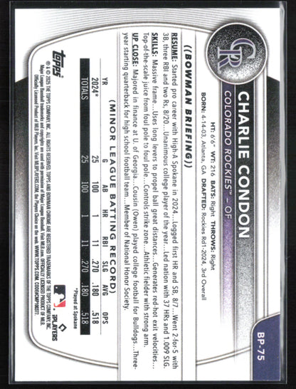 Charlie Condon 1st Bowman