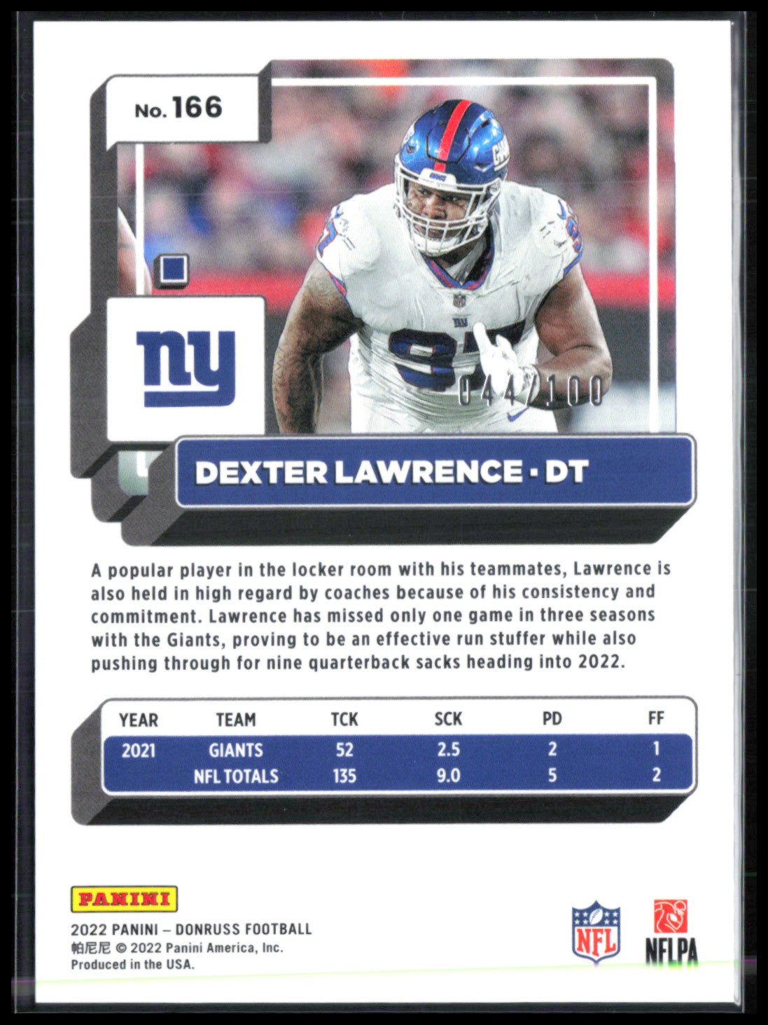 Dexter Lawrence Press Proof /100