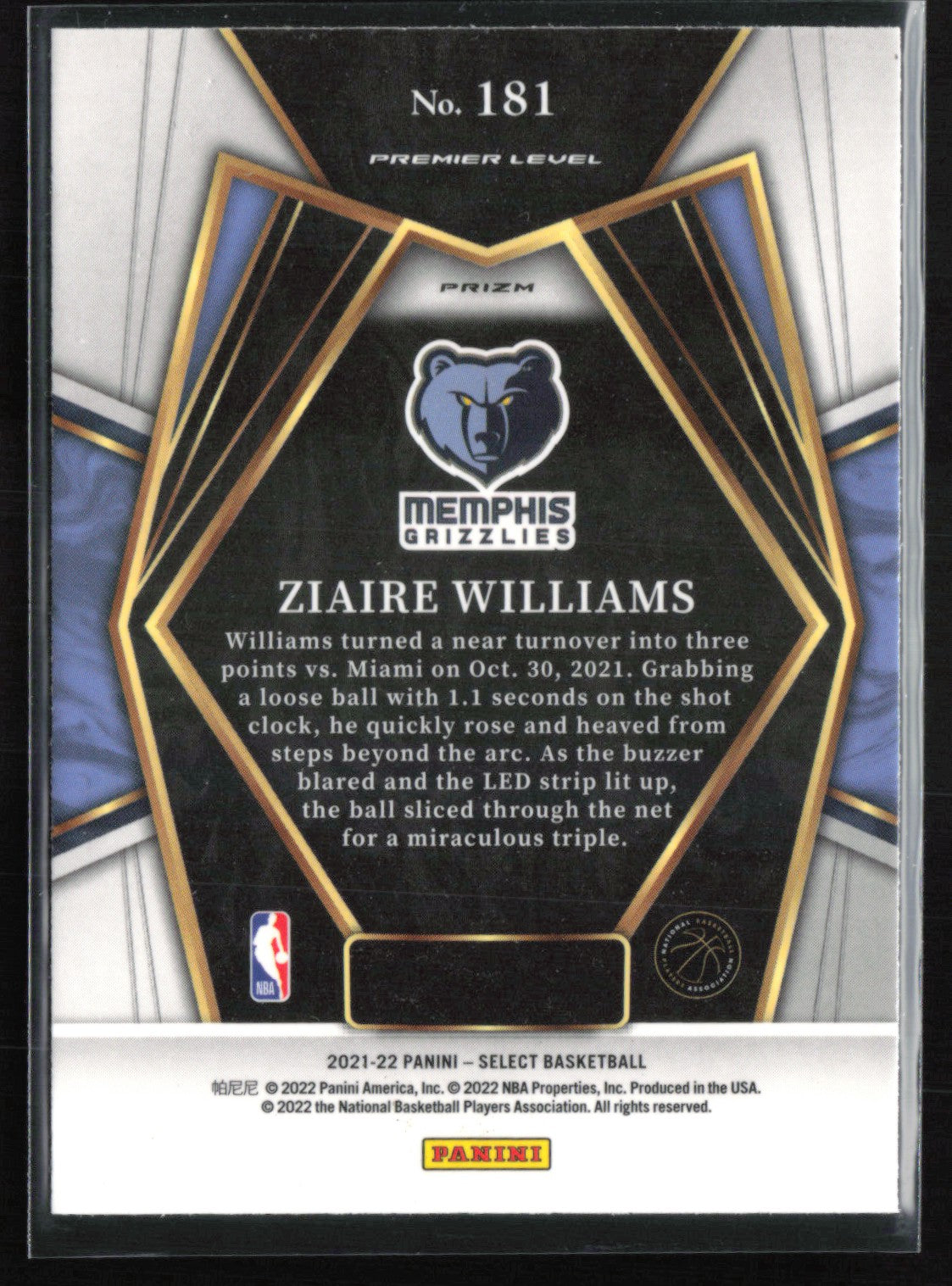 Ziaire Williams RC Blue Shimmer