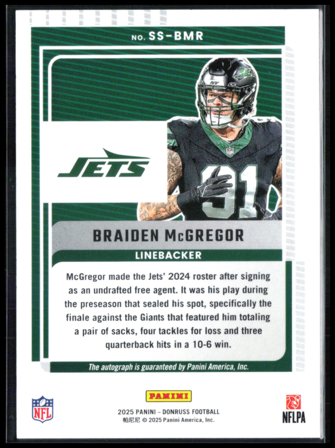 Braiden McGregor Auto 2025 Donruss