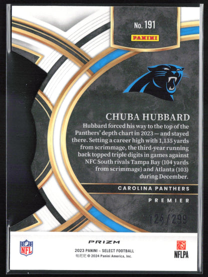Chuba Hubbard Copper Prizm /299 Die-Cut