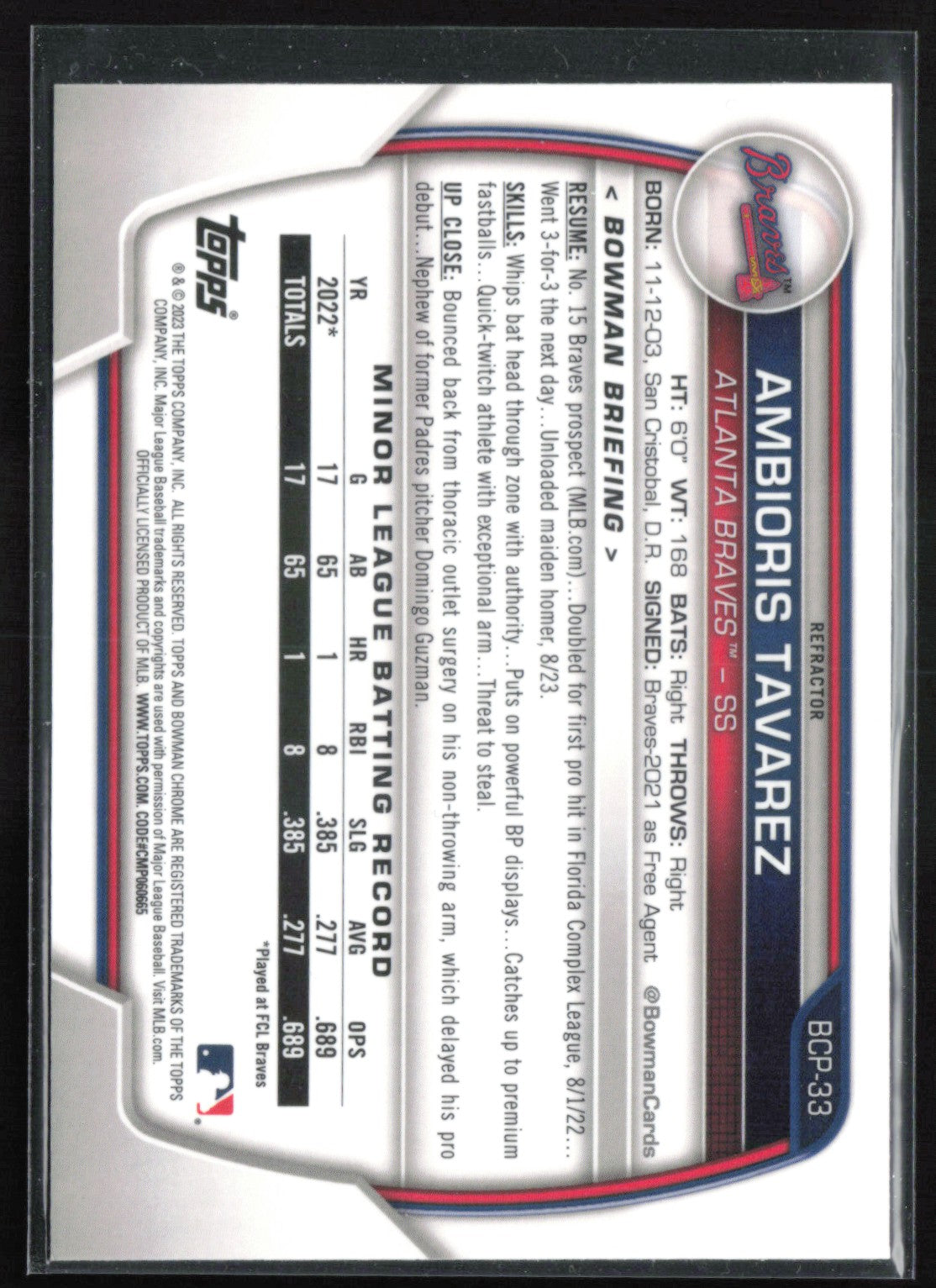 Ambioris Tavarez 1st Bowman Lunar Green