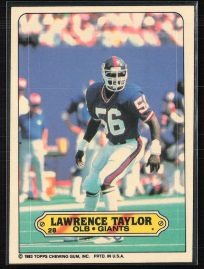 Lawrence Taylor Sticker 1983 Topps