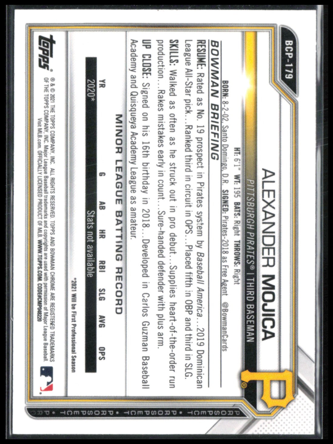 Alexander Mojica 1st Bowman Mojo