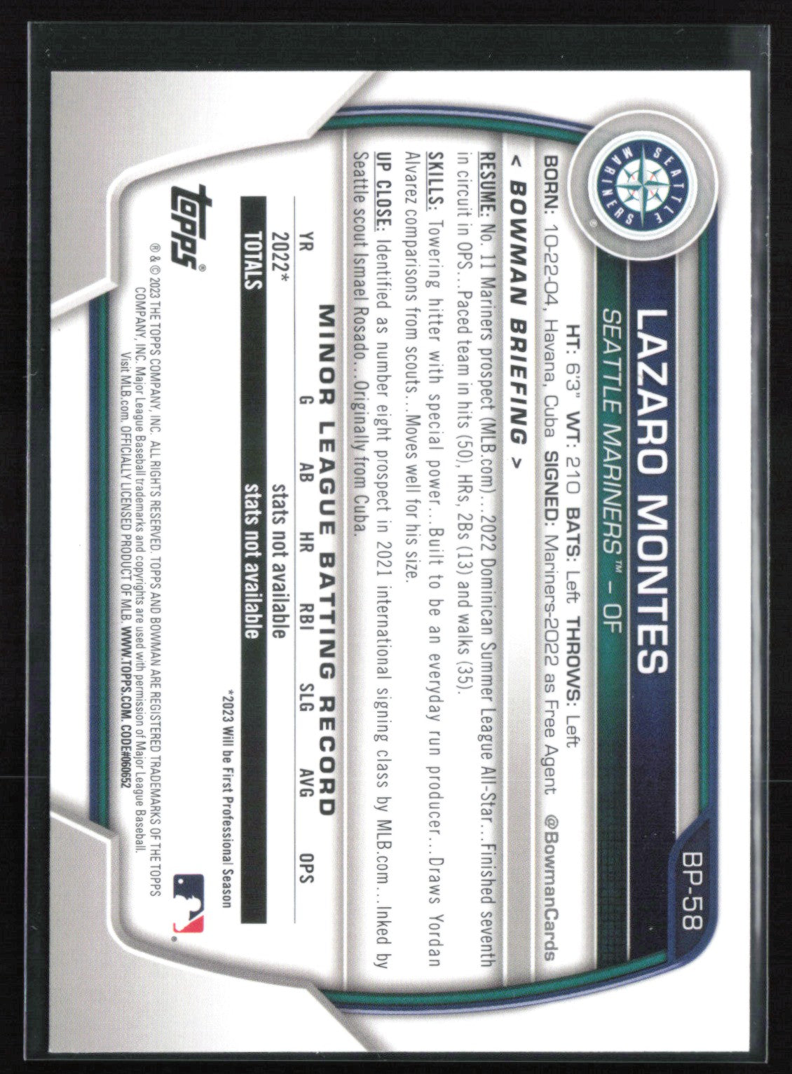 Lazaro Montes 1st Bowman