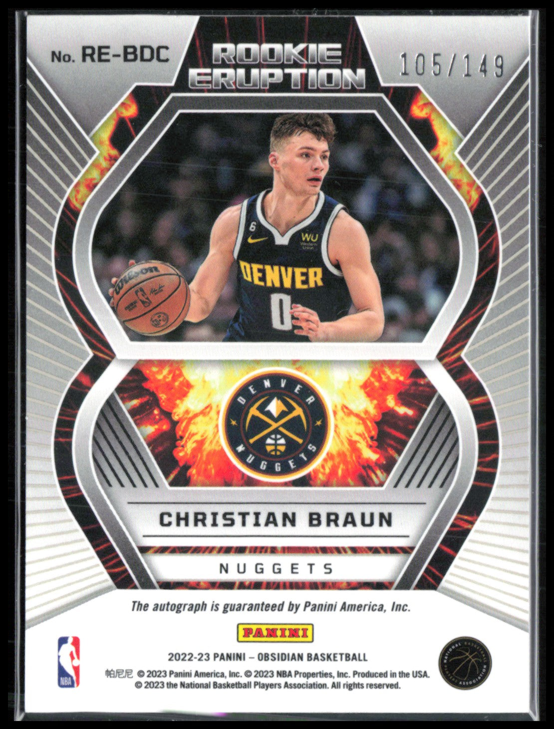 Christian Braun RC Auto /149 Rookie Eruption