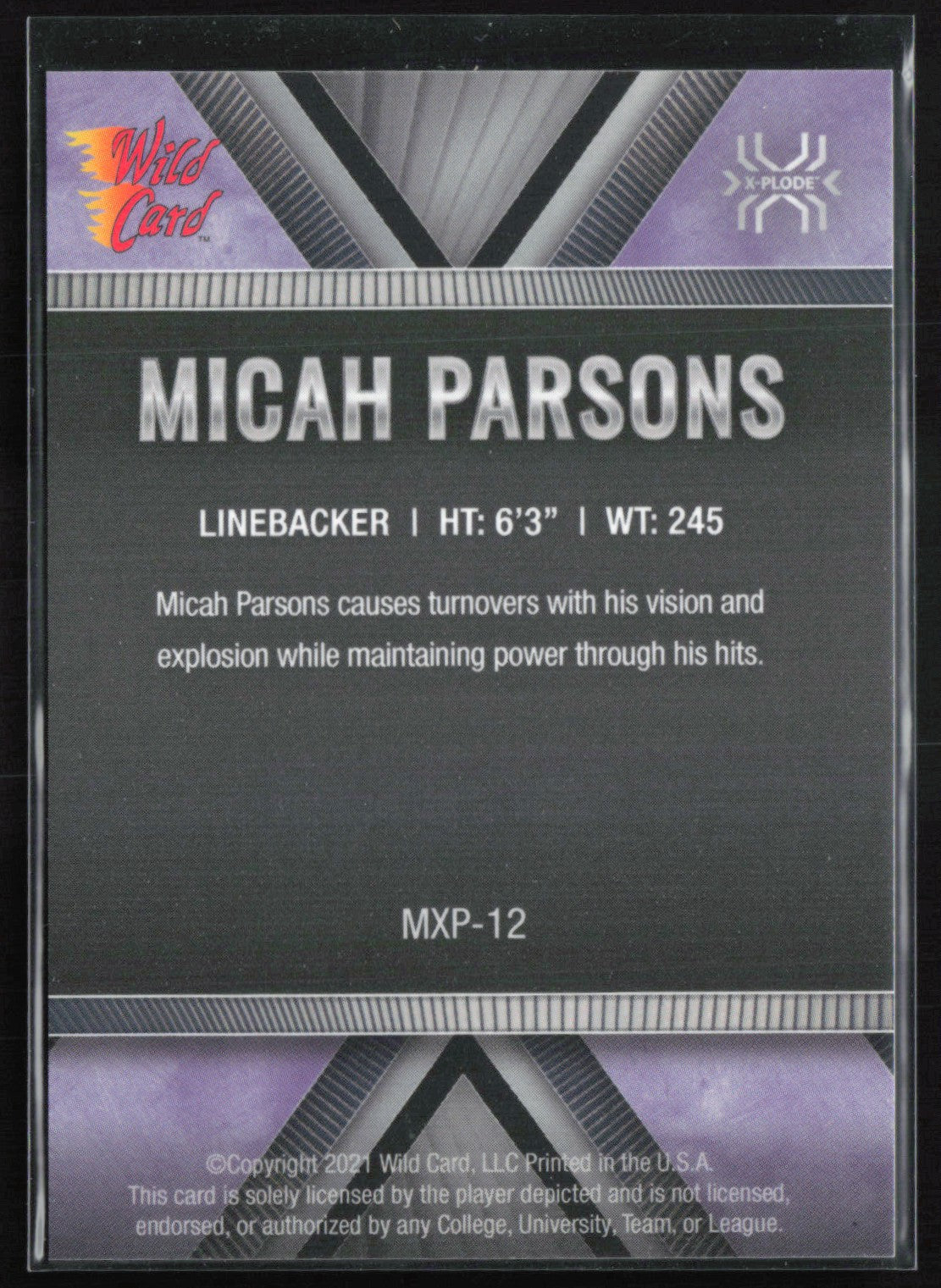 Micah Parsons Purple X-Plode