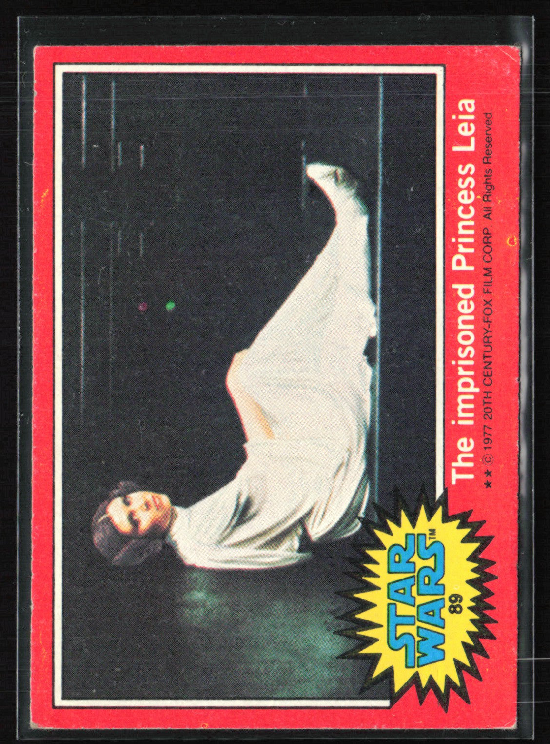 The imprisoned Princess Leia 1977 Topps Star Wars