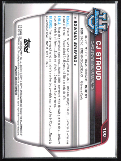C.J. Stroud 2022 BOwman U Chrome