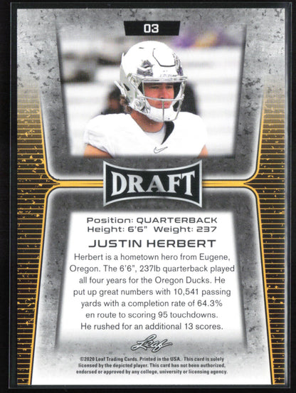 Justin Herbert XRC Draft Red