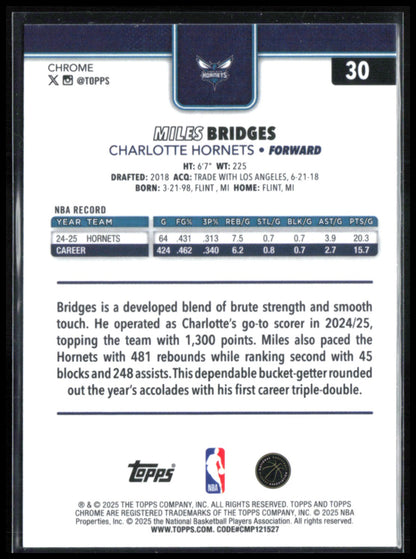 Miles Bridges Aqua Refractor /299