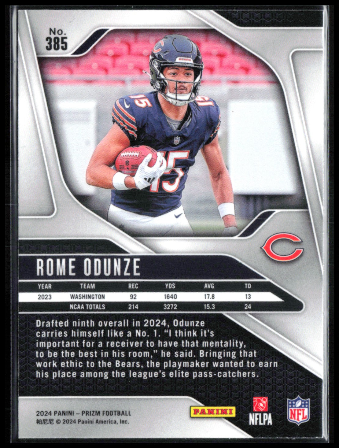 Rome Odunze RC 2024 Prizm