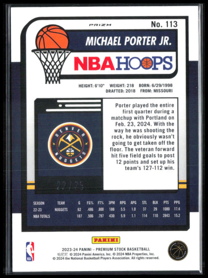 Michael Porter Jr. Cracked Ice /25 2023-24 Premium Stock