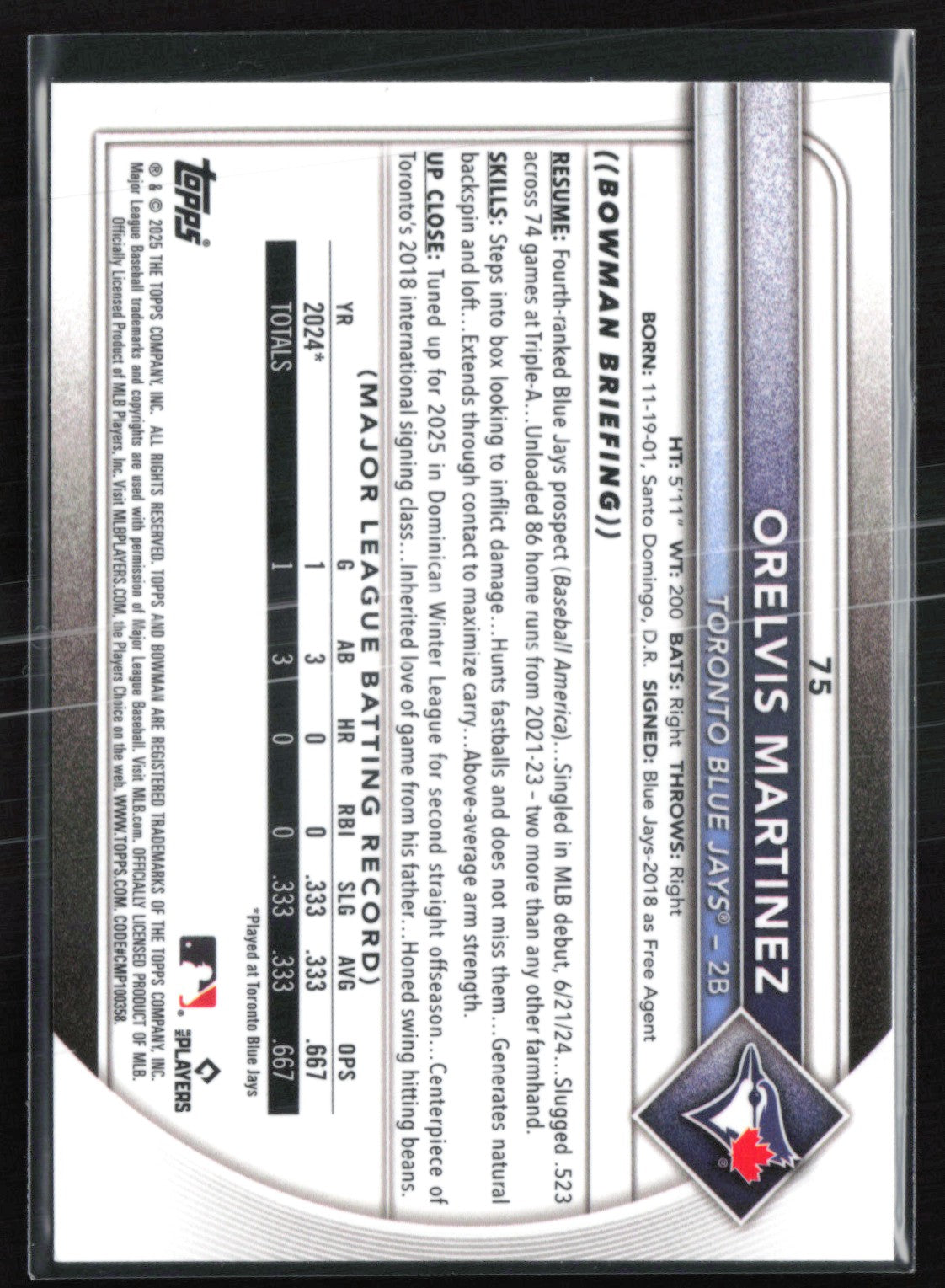 Orelvis Martinez RC Red Rookie Logo