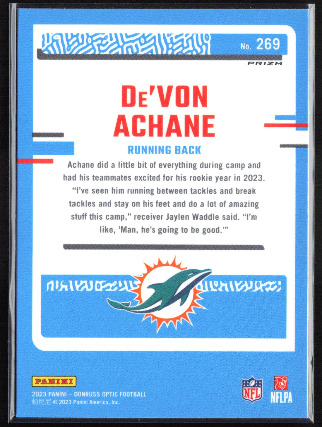 De'Von Achane RC Rocket Emoji SP 2023 Optic