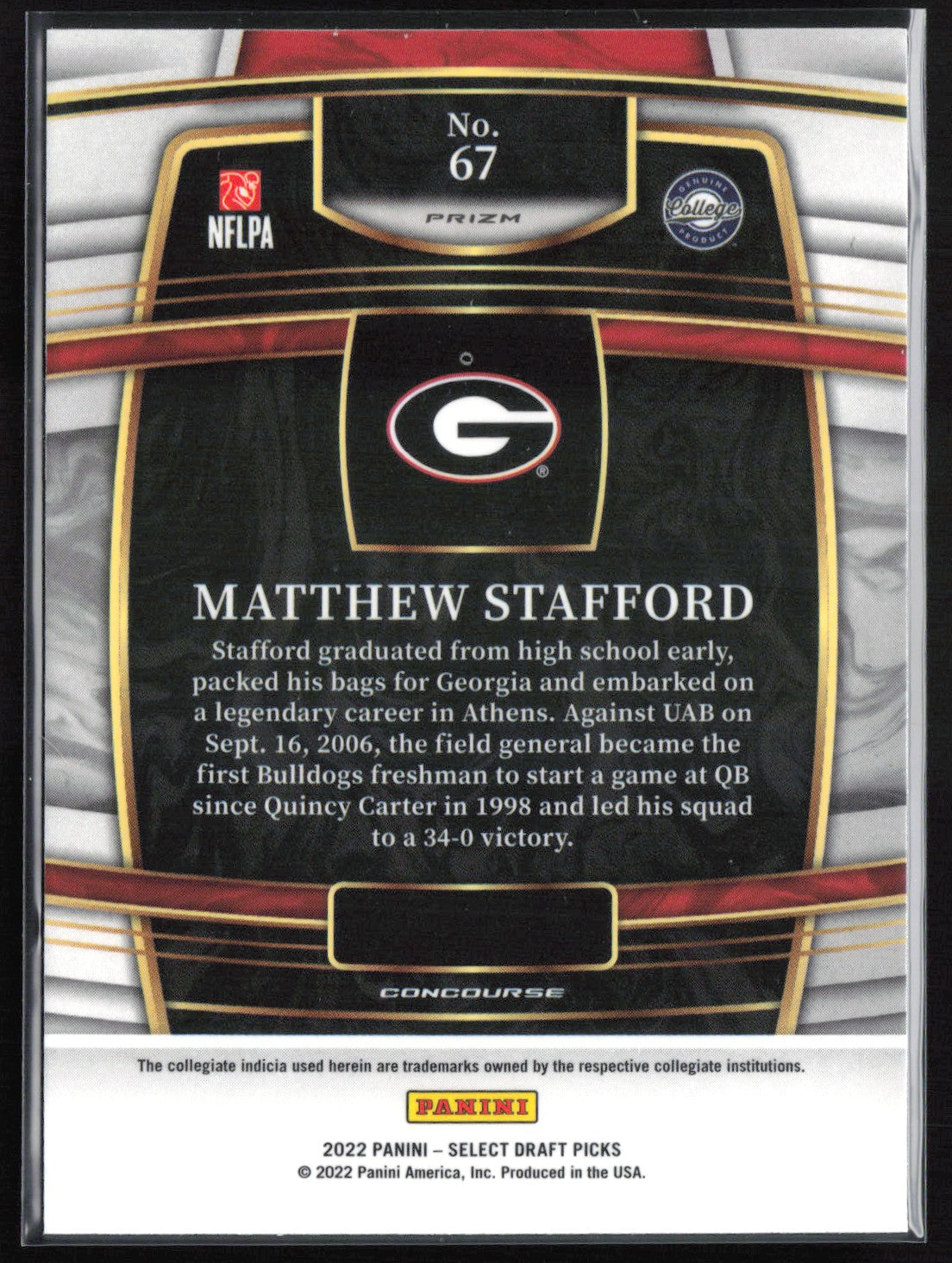 Matthew Stafford Silver Prizm