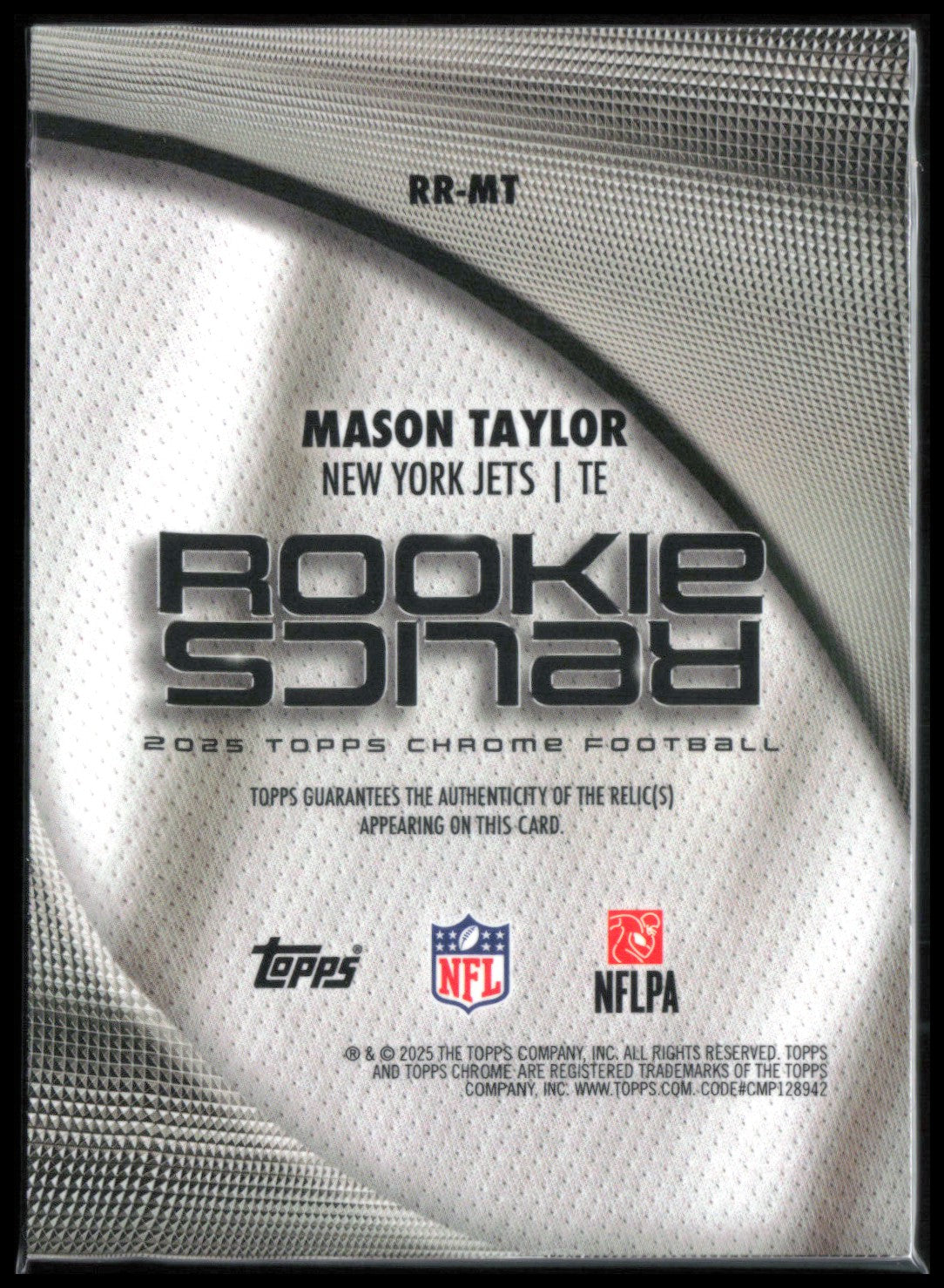 Mason Taylor RC Rookie Relics Player-Worn Mem