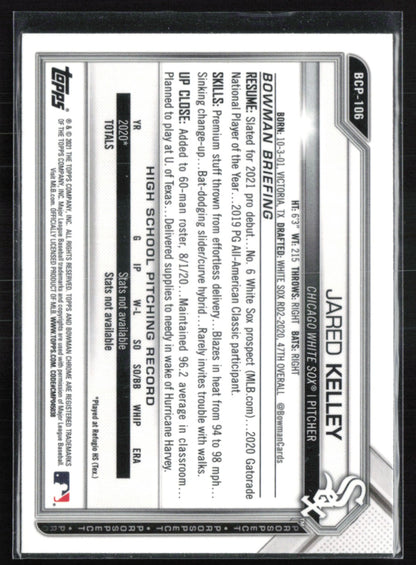 Jared Kelley 1st Bowman Sapphire