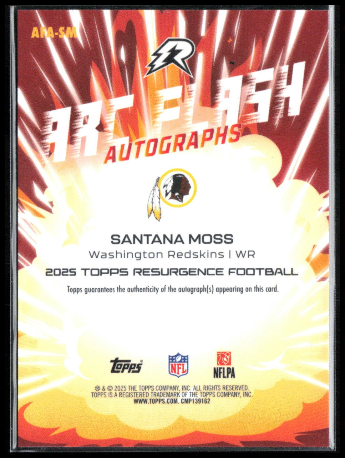 Santana Moss Auto 2025 Topps Resurgence Arc Flash