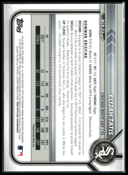 Elijah Tatis 1st Bowman Mojo
