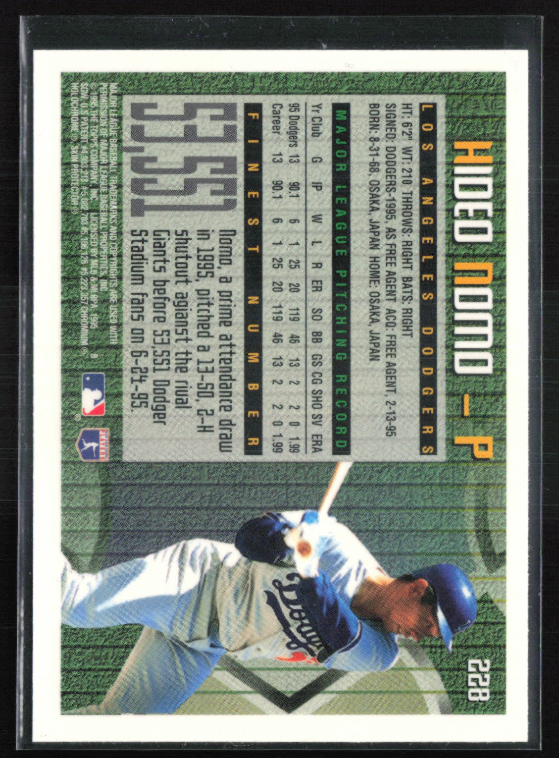 Hideo Nomo 1995 Finest w/Peel